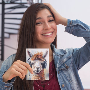 Convite Fones de ouvido brancos vestidos com alpaca