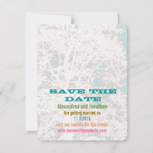 Convite Fonte Birch Tree Aqua Playbill Save the Date