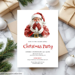 Convite Fonte de letra Vintage Santa Claus Jantar de Natal