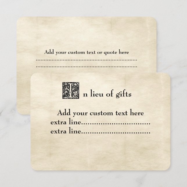 Convite Fonte de livro de histórias chiques em pergaminho  (Frente/Verso)