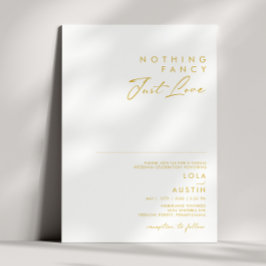 Convite Fonte Dourada Minimalista Moderna Nada Casamento R