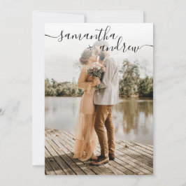 Convite Fonte simples e minimalista 5 fotos casamento