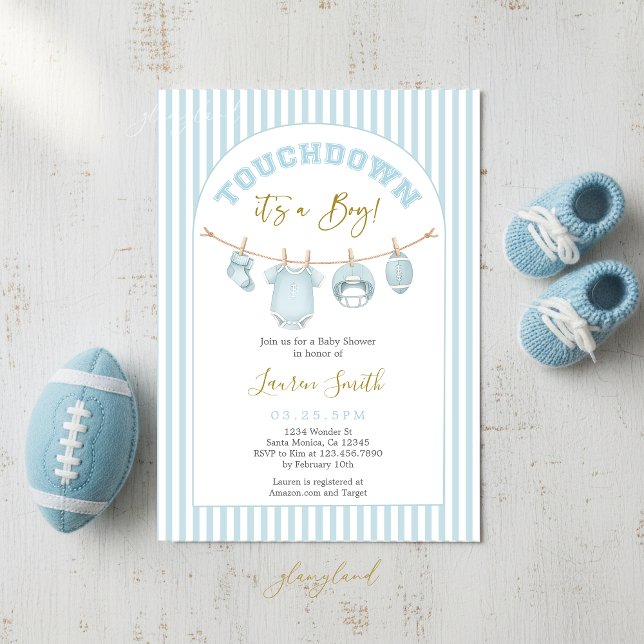 Convite Football Baby Shower Boy (Criador carregado)