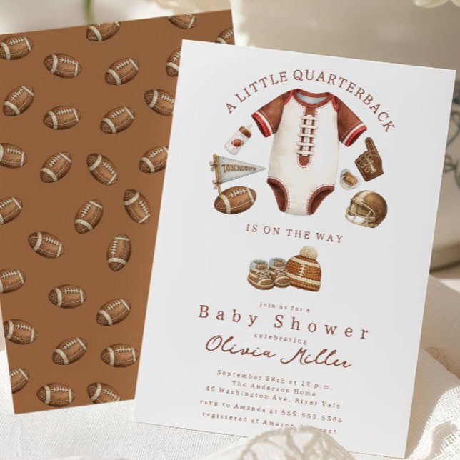 Convite Football Baby Shower Invitation (Criador carregado)