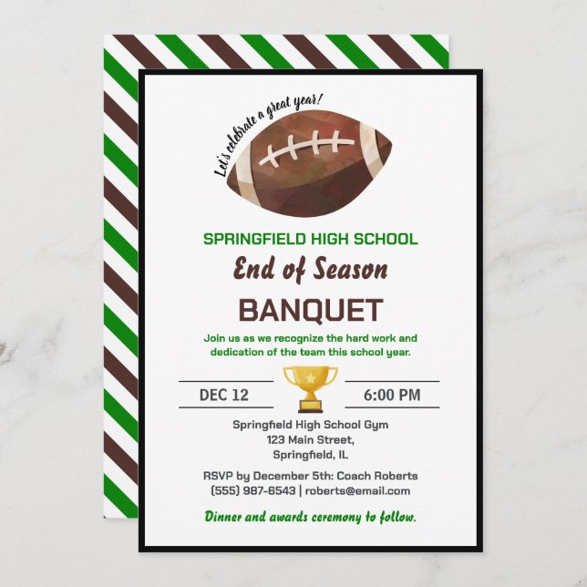 Convite Football Banquet (Frente/Verso)