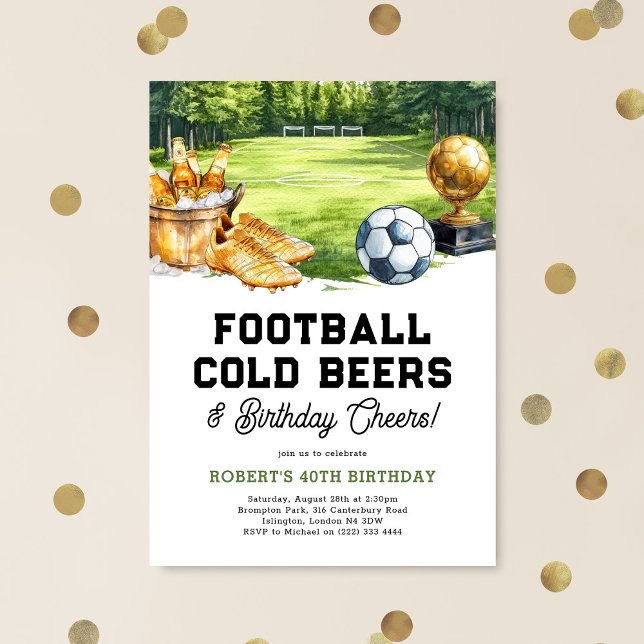 Convite Football, Beers & Cheers Adult Birthday (Criador carregado)