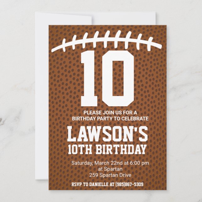 Convite Football Birthday Invite (Frente)