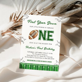 Convite Football Birthday Party First Year Down