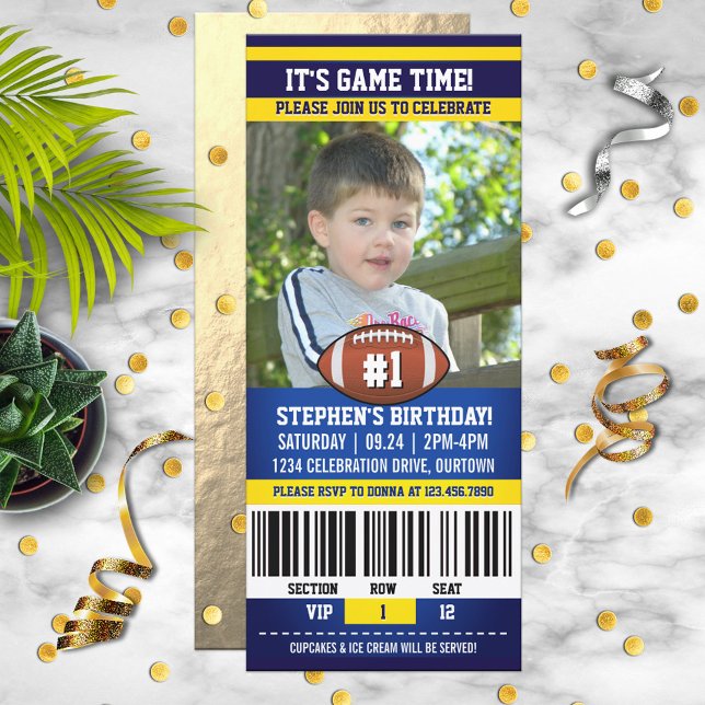 Convite Football Birthday Photo Template (Criador carregado)