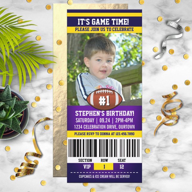 Convite Football Birthday Photo Template (Criador carregado)