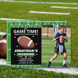 Convite  Football Field Birthday boy with Photo