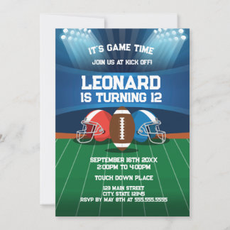 Convite Football game birthday party Invitation