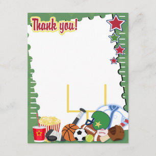 Convite FOOTBALL SPORTS FAN 4x5 Flat Obrigado Nota