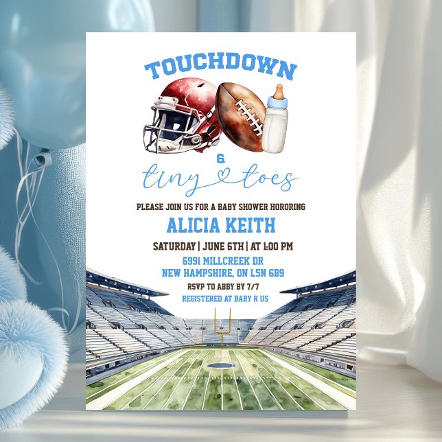 Convite Football Theme Boy Baby Shower (Criador carregado)