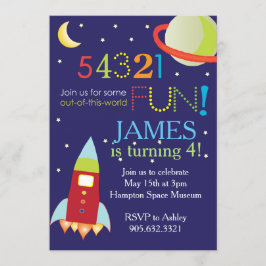 Convite Fora desta Festa de aniversário Espacial Mundial
