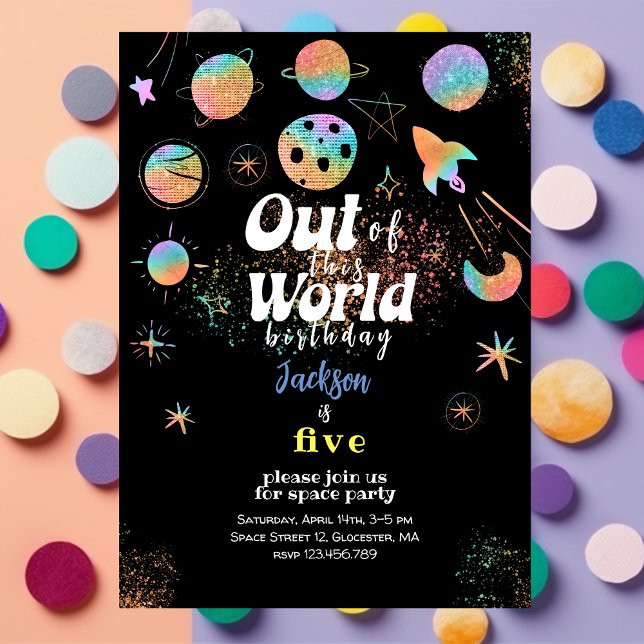 Convite Fora deste aniversário de criança de aventura espa (Criador carregado)