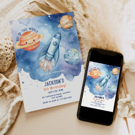 Convite Fora deste mundo Festa de aniversário de planetas 