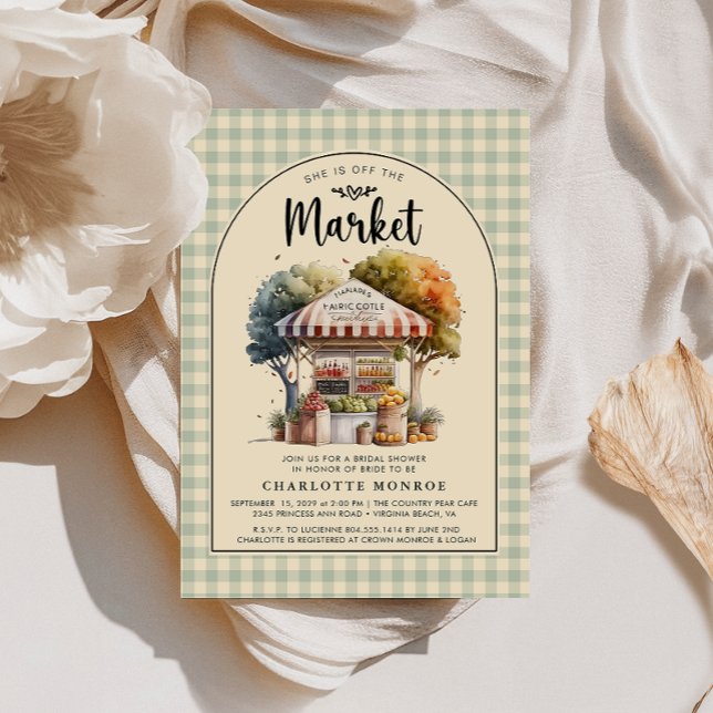 Convite Fora do Chá de panela de mercado (Off the Market Bridal Shower Invitation )