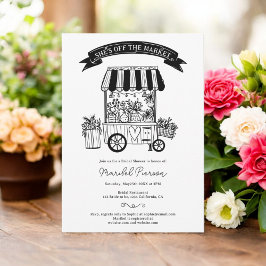 Convite Fora do mercado, chá de panela de escrivores preto