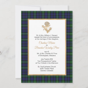 Convite Forbes Xadrez Casamento de Thistle