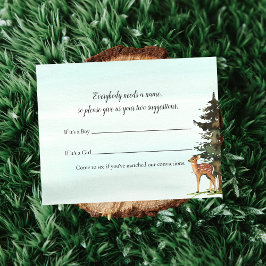 Convite Forest Adventure Baby Name Adivinha Jogo dos Deers