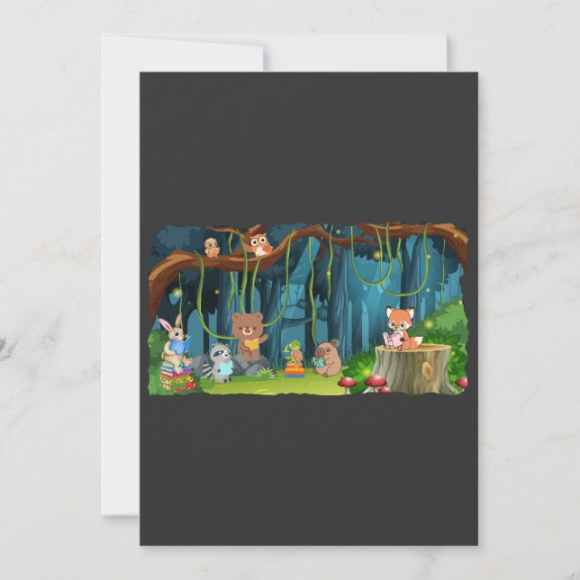 Convite Forest Animal Book Club (Frente)