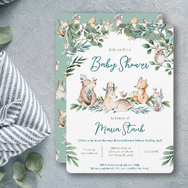 Convite Forest Animal Woodland Baby Shower Invitation