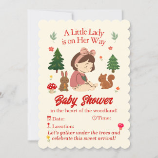 Convite Forest Animals Baby Shower Invitation