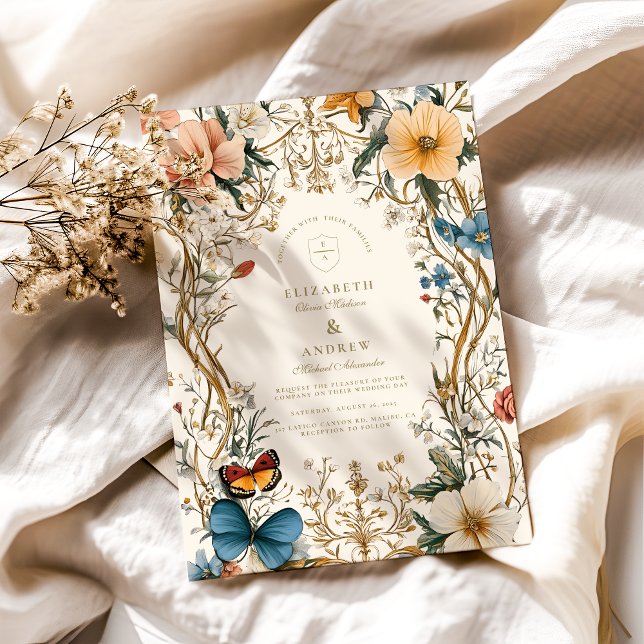 Convite Forest Floral Fern Wedding (Criador carregado)