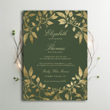 Forest Foliage Botanical Elegant Script Wedding