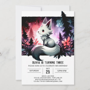 Convite Forest Kids Wolf Birthday