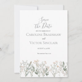 Convite Forest Wildflowers Save the Date Announcement