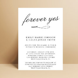 Convite Forever Sim Casamento íntimo romântico