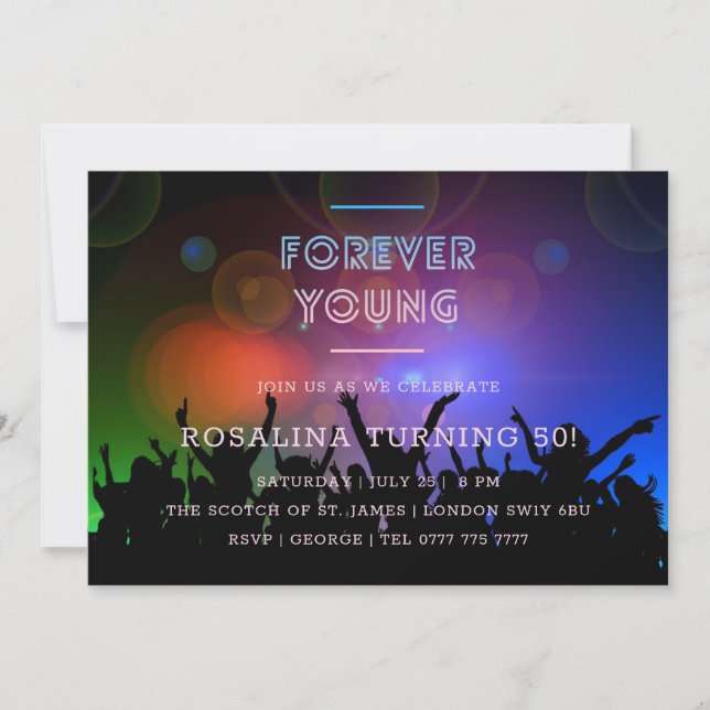 Convite Forever Young Dance Club| Aniversário (Frente)