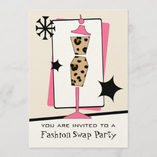 Convite Forma/formulário do vestido do leopardo do partido