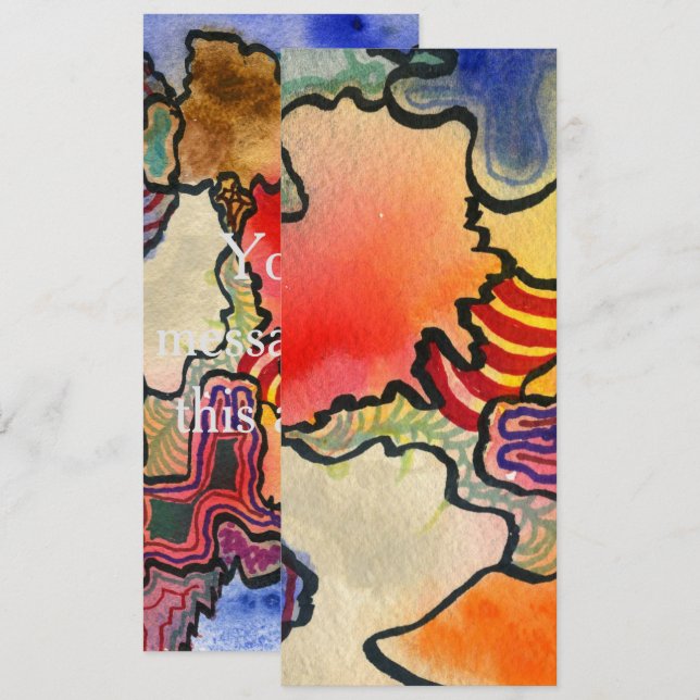 Convite Forma livre, legal e cores quentes (Frente/Verso)