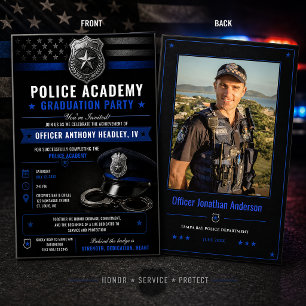 Convite Formado na Academia de Polícia Thin Blue Line