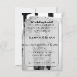 Convite Formal Black Tie White Flower Ceremony wedding