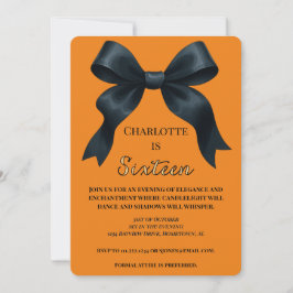 Convite Formal Bow Halloween Birthday Invite - Orange