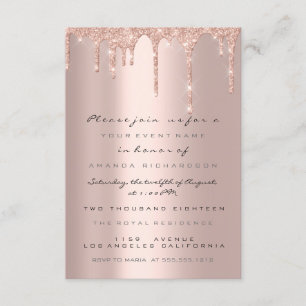 Convite Formal Brilho de Faísca Rosa Dourado