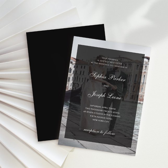 Convite Formal Classic and Dark Overlay | Photo Wedding (Criador carregado)