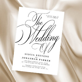 Convite Formal classic elegant calligraphy wedding