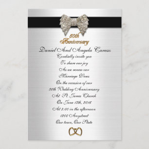 Convite formal de aniversário de 50 anos