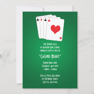 Convite Formal de Baile Noite de Cassino de Las Ve