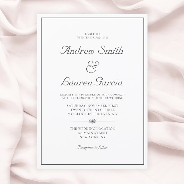 Convite Formal De Casamento Elegante Tradicional (Elegant Wedding Formal Wording Traditional Invitation
)