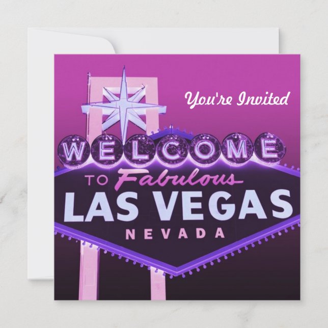 Convite Formal de Casamento em Las Vegas ou para Q (Frente)