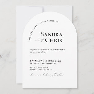 convite formal de casamento preto e branco da Tren