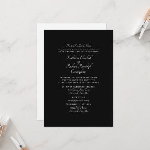 Convite Formal de Casamento Preto para Pais em Doi