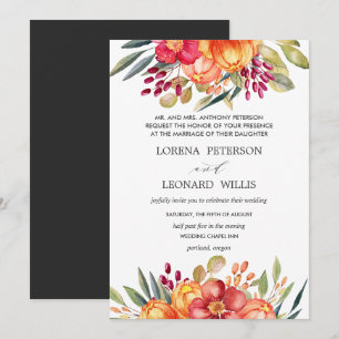 Convite Formal de Flor Moderno e Elegante Pintado