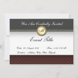 Convite Formal De Monograma Personalizado De Rico